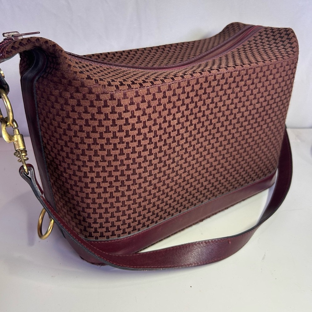 Vintage Lanvin Paris Train Case Vanity Bag Woven Jacquard Leather Trim. *RARE*